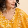 Women Viscose Yellow Straight Kurta And Pant Set With Dupatta - Image 5