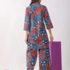Women Printed Mandrain Collar Kurta And Pant Set - Image 3