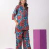 Women Printed Mandrain Collar Kurta And Pant Set - Image 2