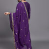 Women Embroidery Straight Purple Kurta And Pant set with Dupatta - Image 4